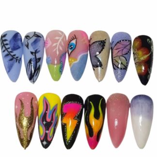 Set de uñas press-on Fire and Butterfly